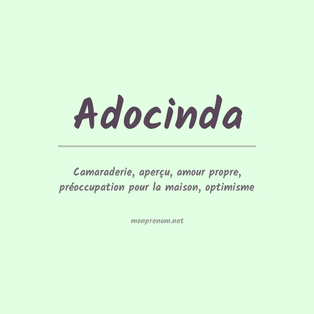 Signification du prénom Adocinda