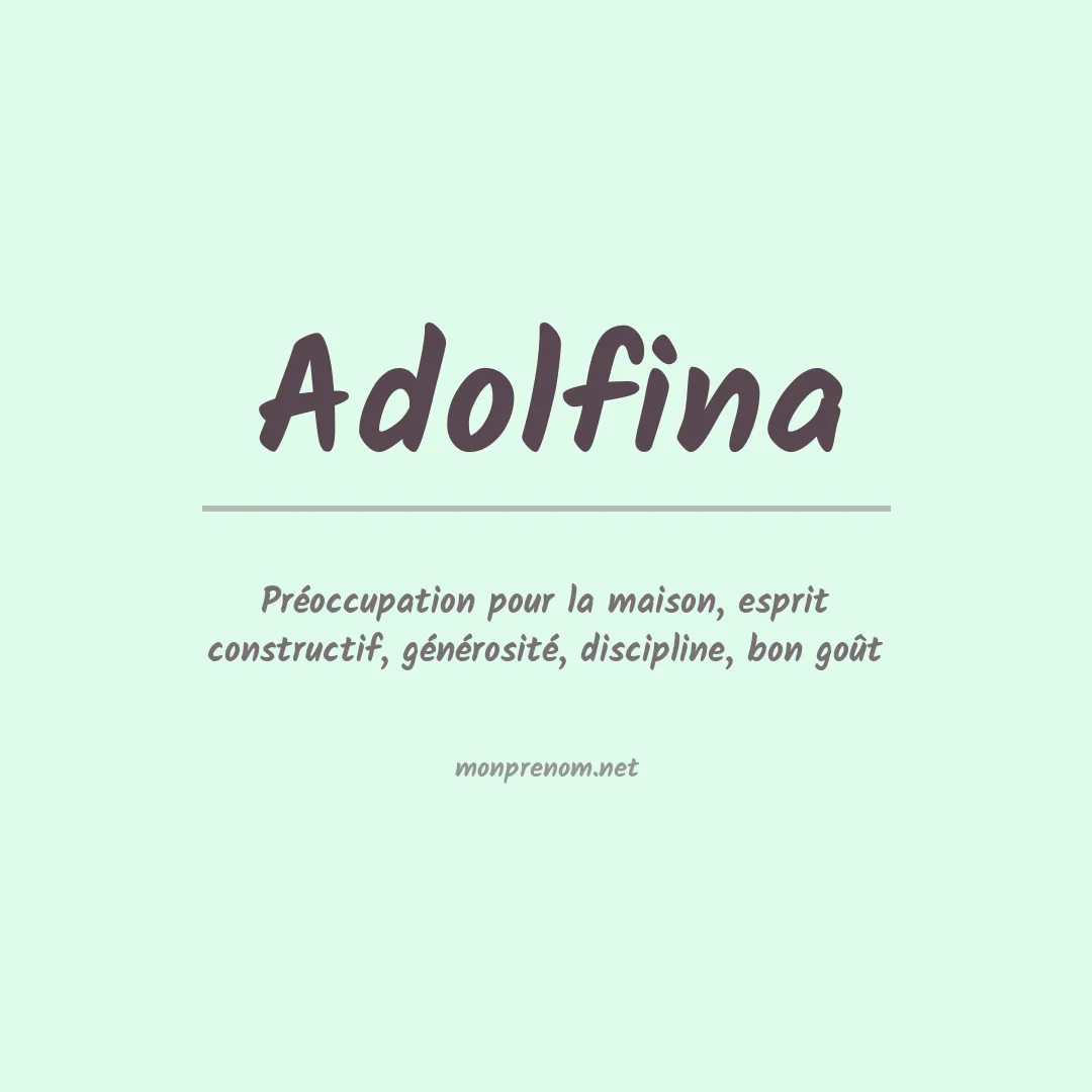 Prénom Adolfina