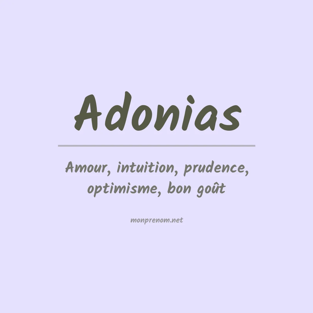 Signification du prénom Adonias