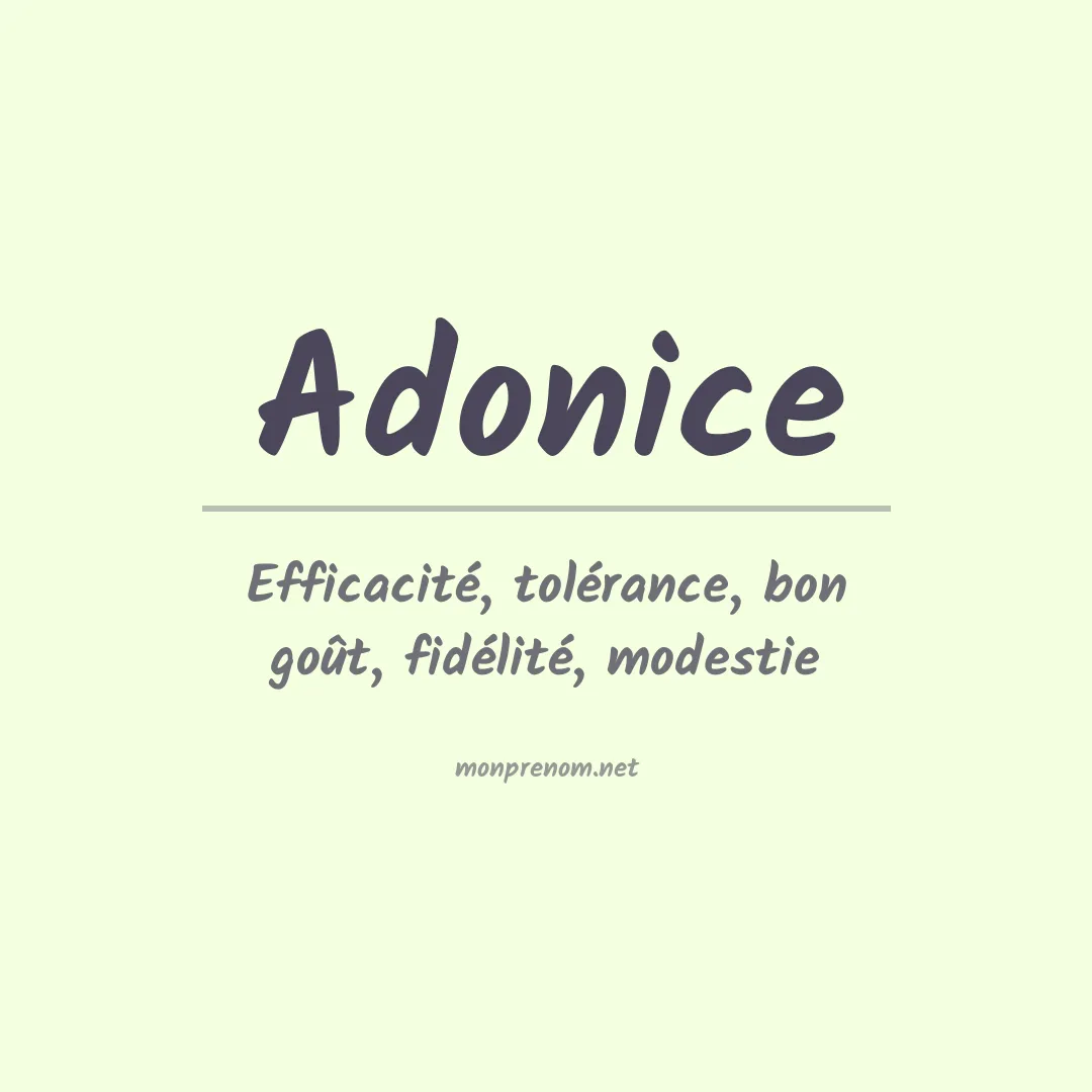 Signification du prénom Adonice