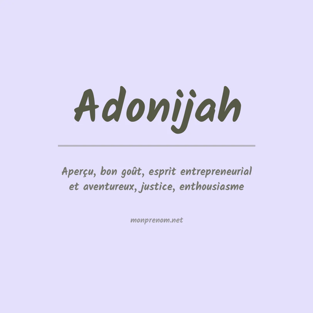 Signification du prénom Adonijah