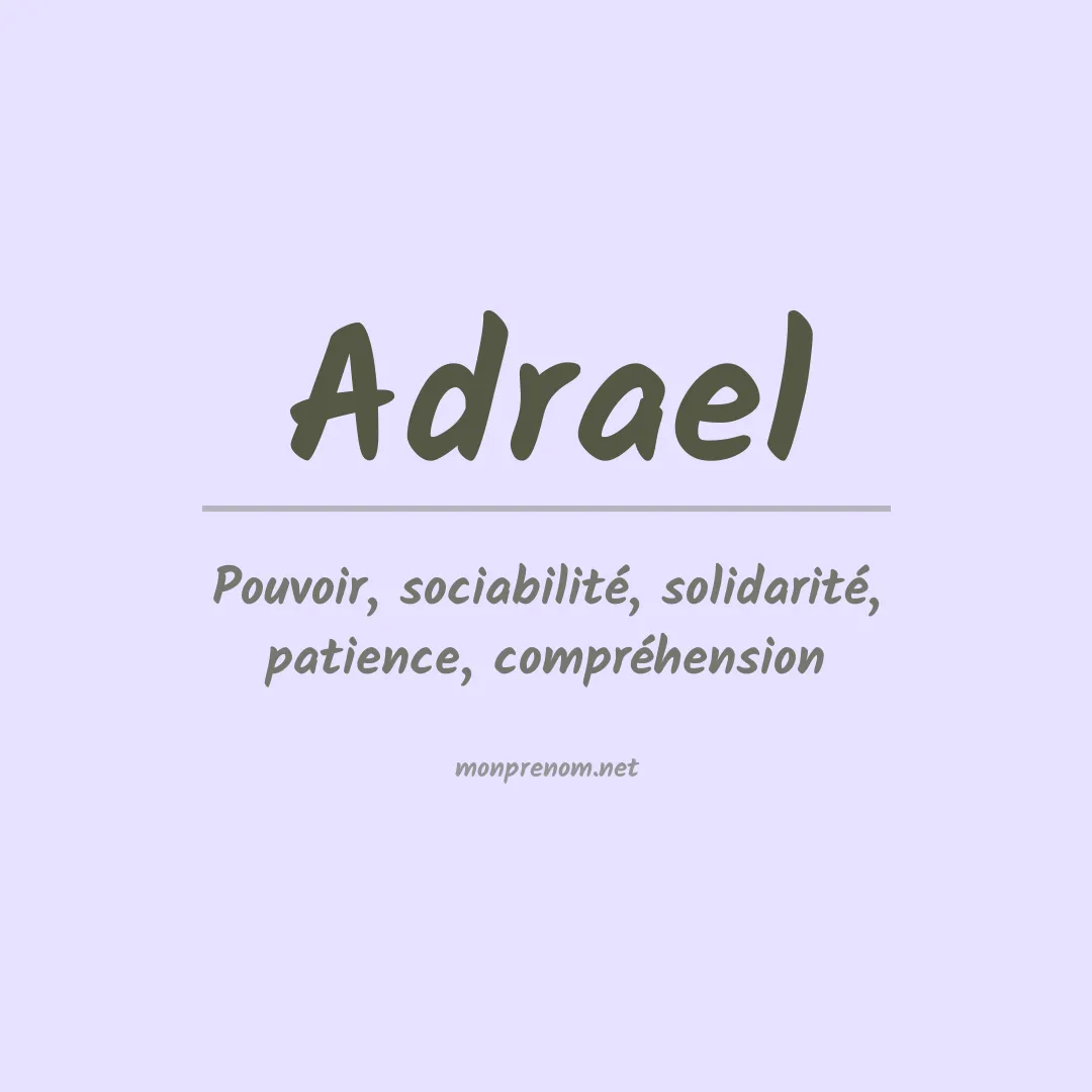 Signification du prénom Adrael