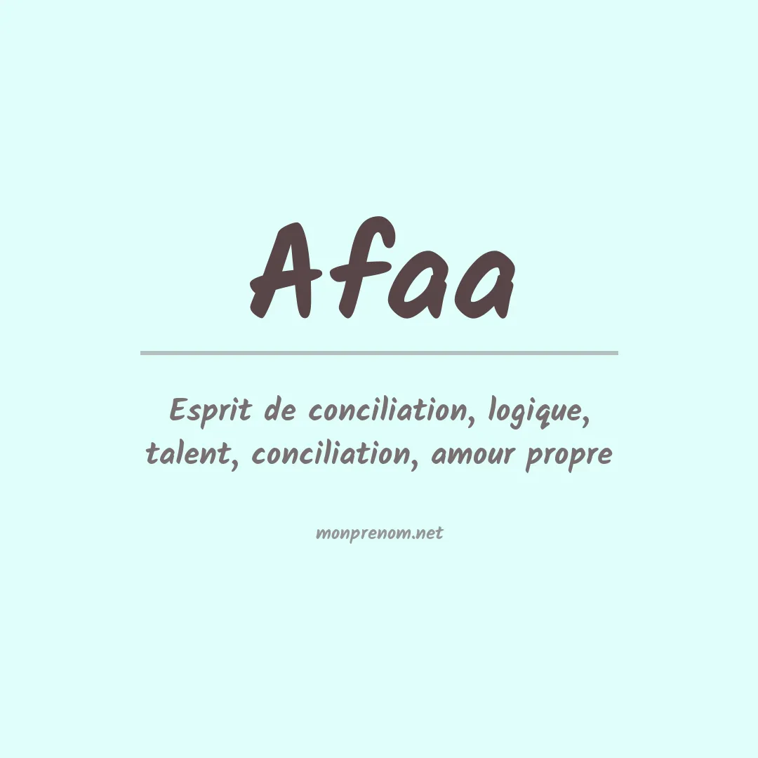 Signification du prénom Afaa