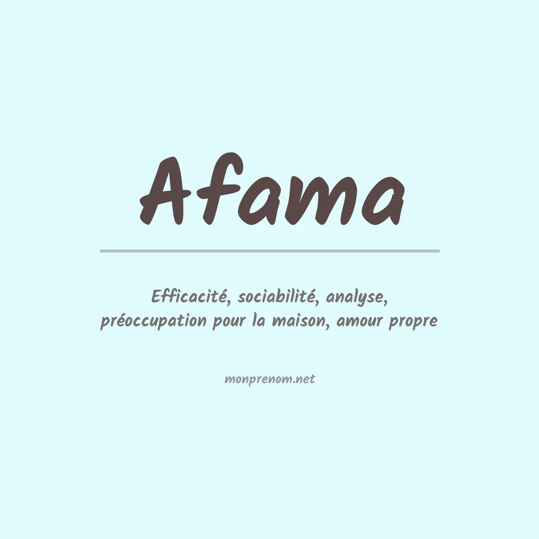 Signification du prénom Afama