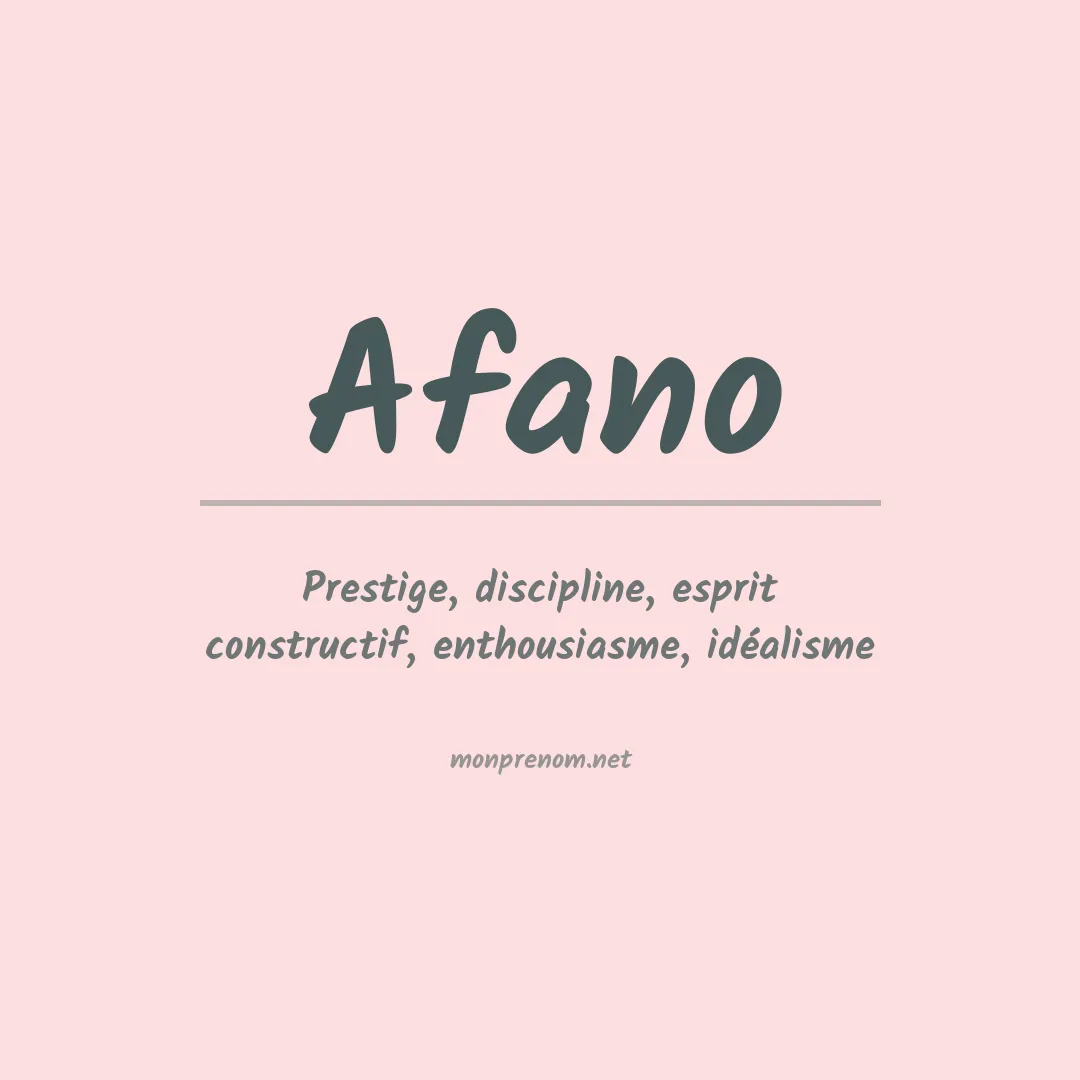 Signification du prénom Afano