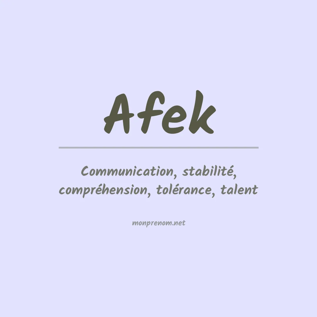 Signification du prénom Afek