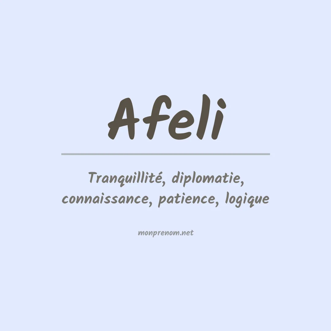 Signification du prénom Afeli