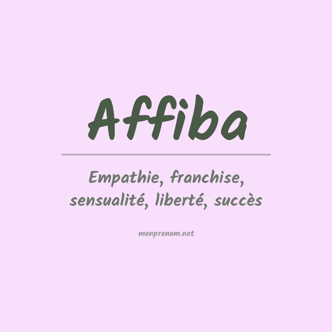 Signification du prénom Affiba