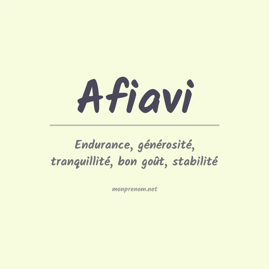 Signification du prénom Afiavi