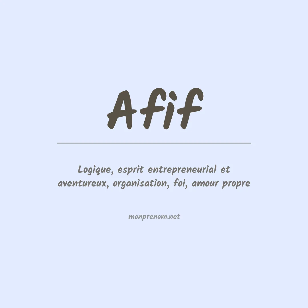 Signification du prénom Afif