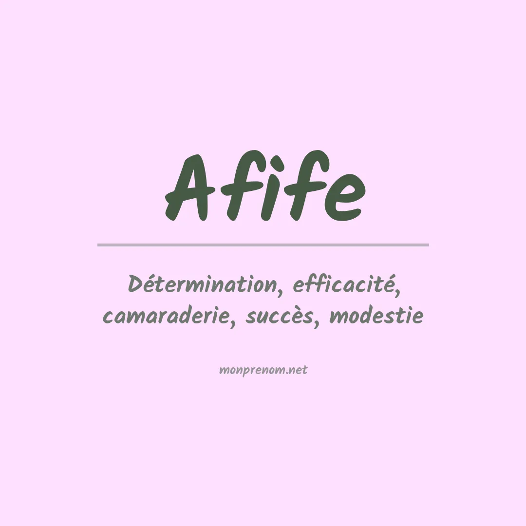 Signification du prénom Afife