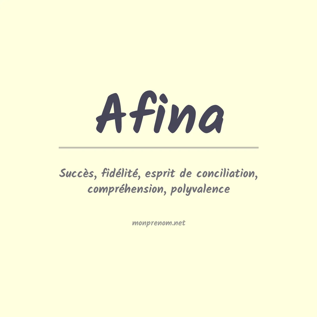 Signification du prénom Afina