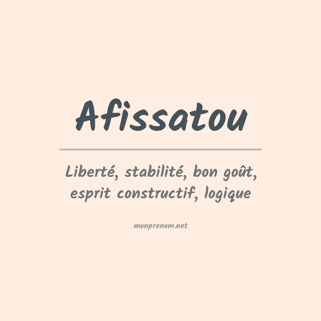 Signification du prénom Afissatou
