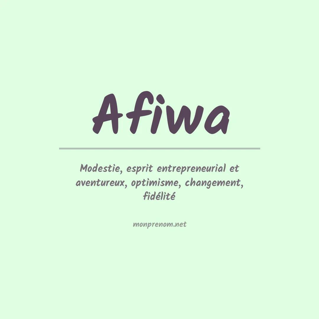 Signification du prénom Afiwa