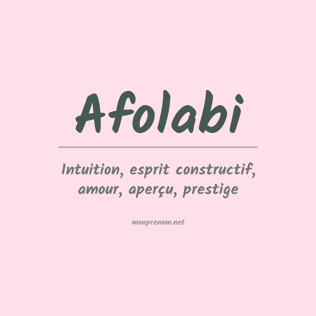 Signification du prénom Afolabi