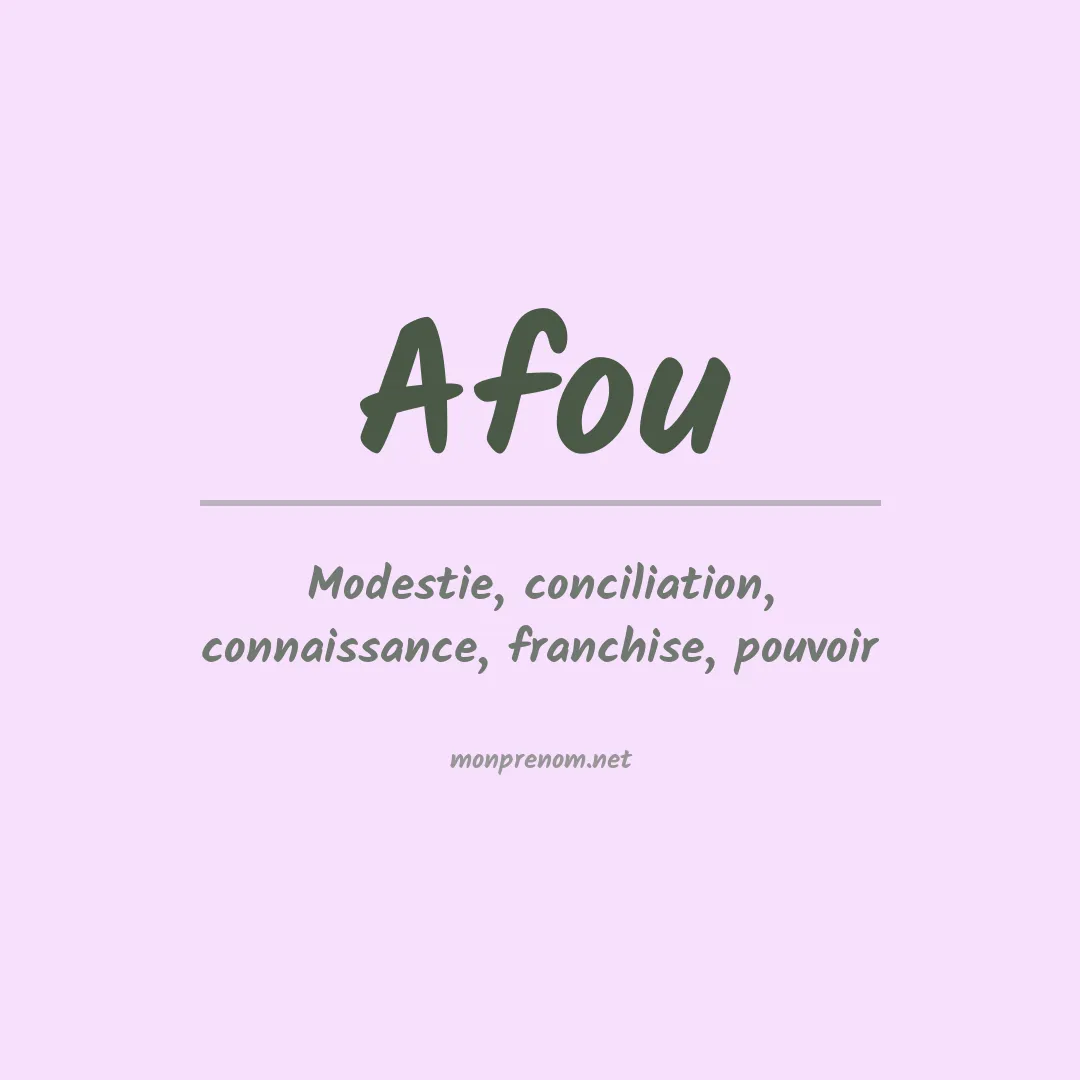 Signification du prénom Afou
