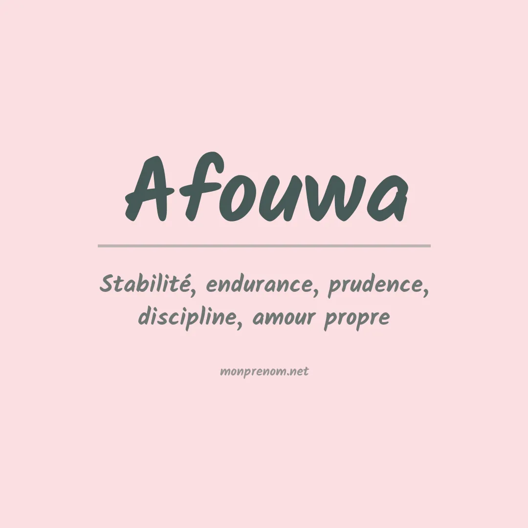 Signification du prénom Afouwa