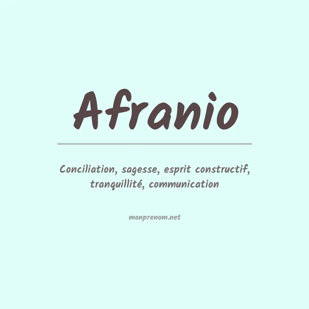 Signification du prénom Afranio