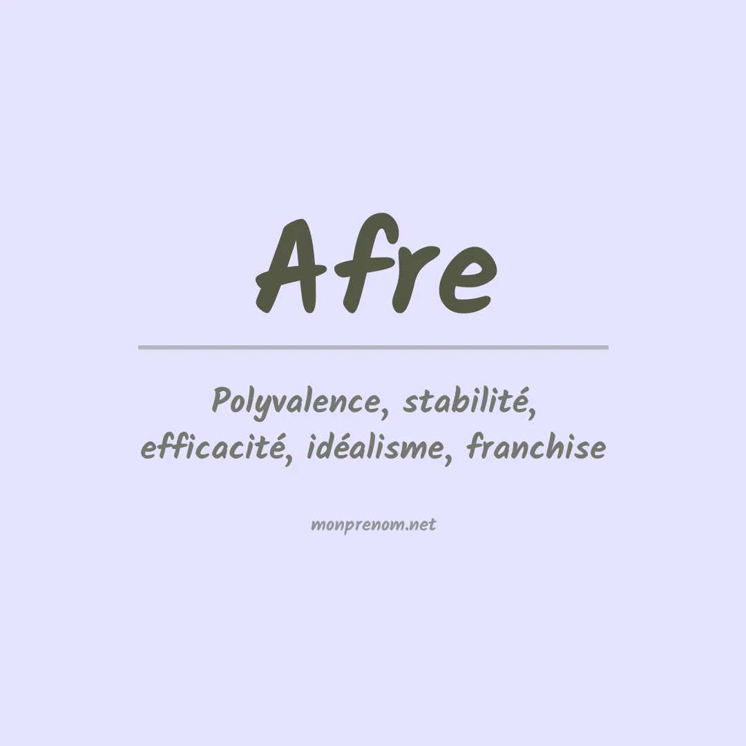 Signification du prénom Afre