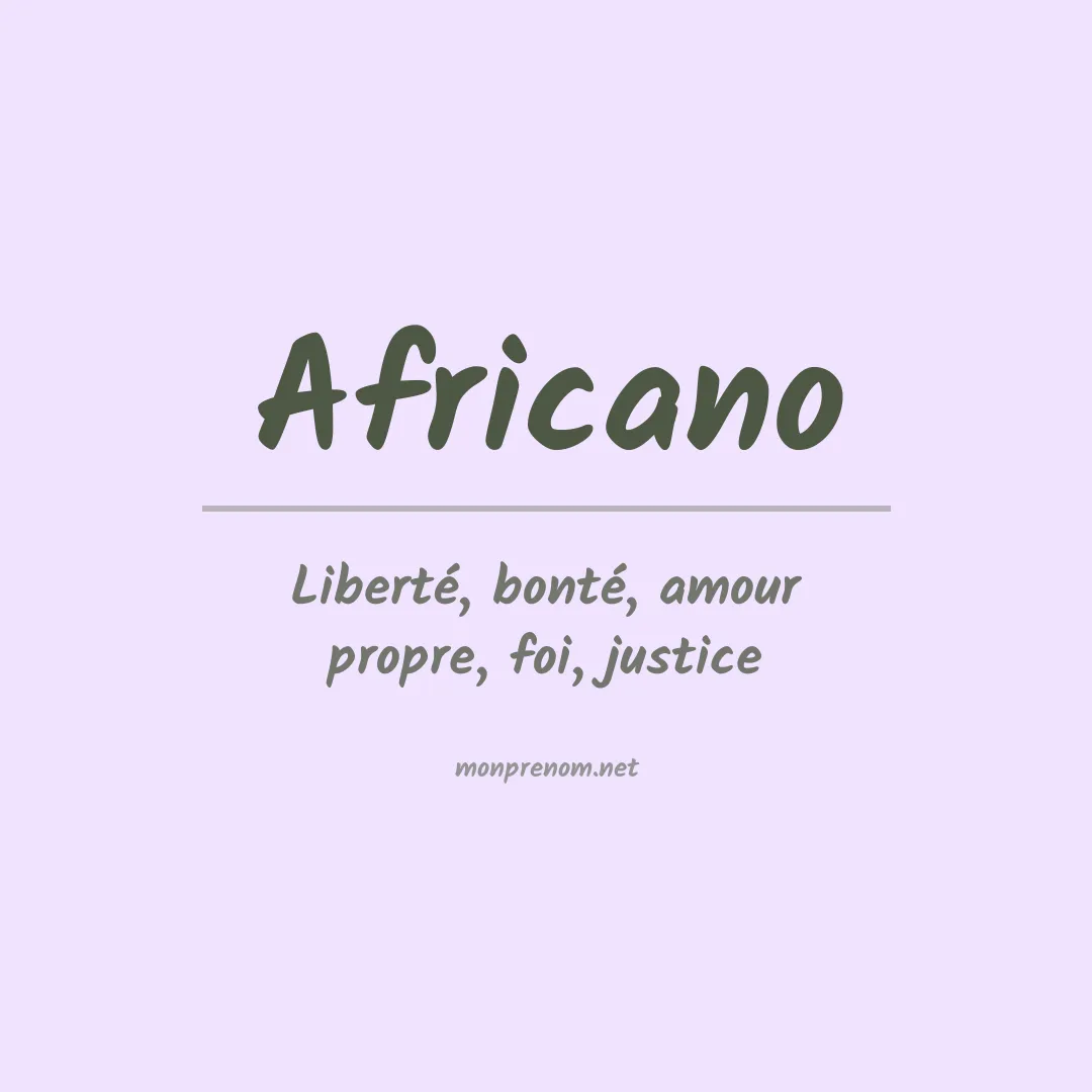 Signification du prénom Africano