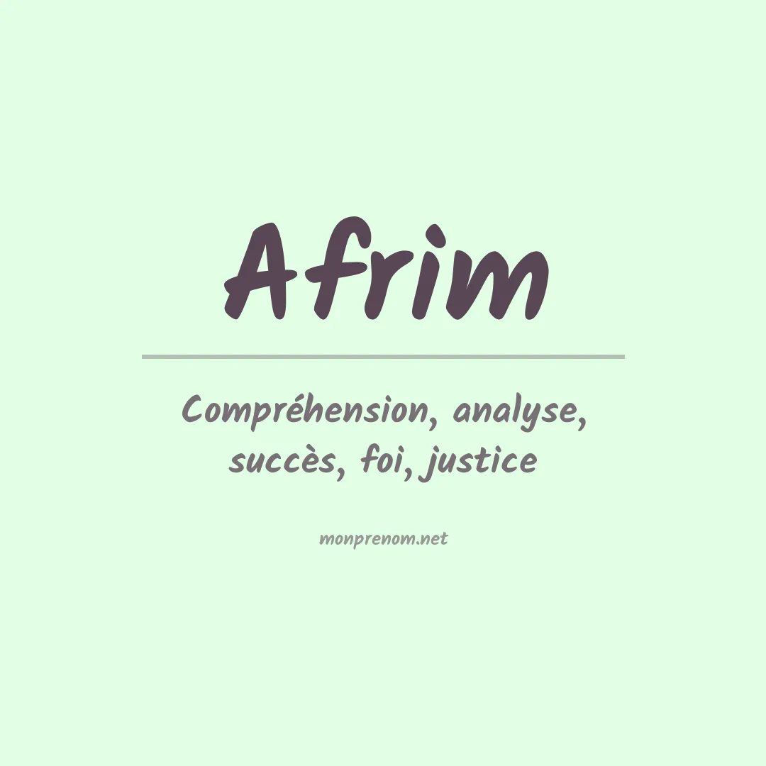 Prénom Afrim