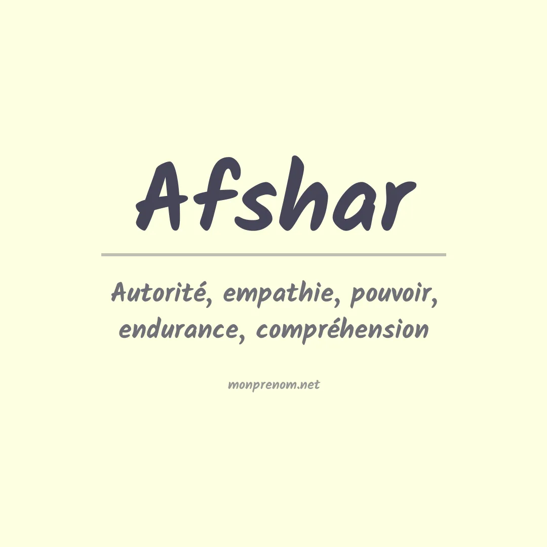 Prénom Afshar