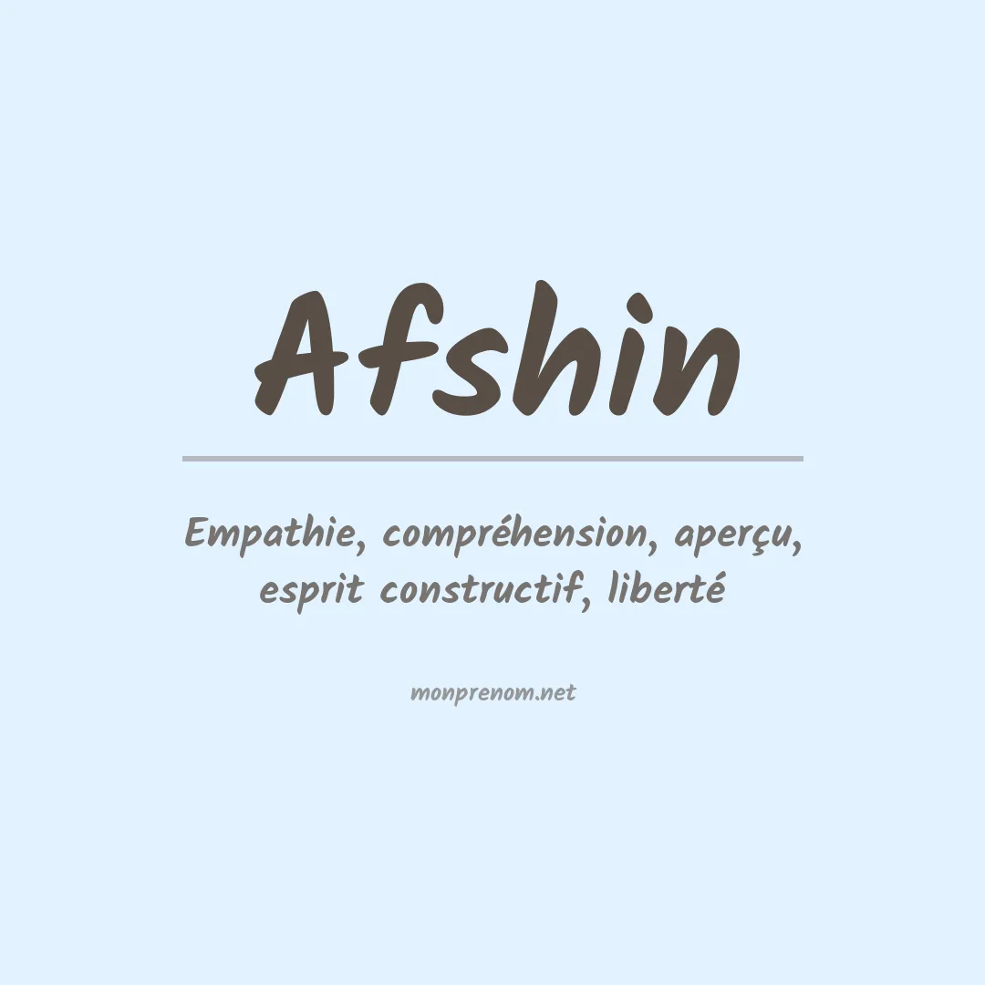 Prénom Afshin