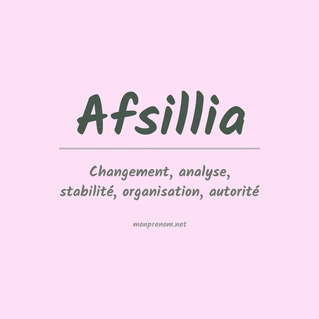 Signification du prénom Afsillia