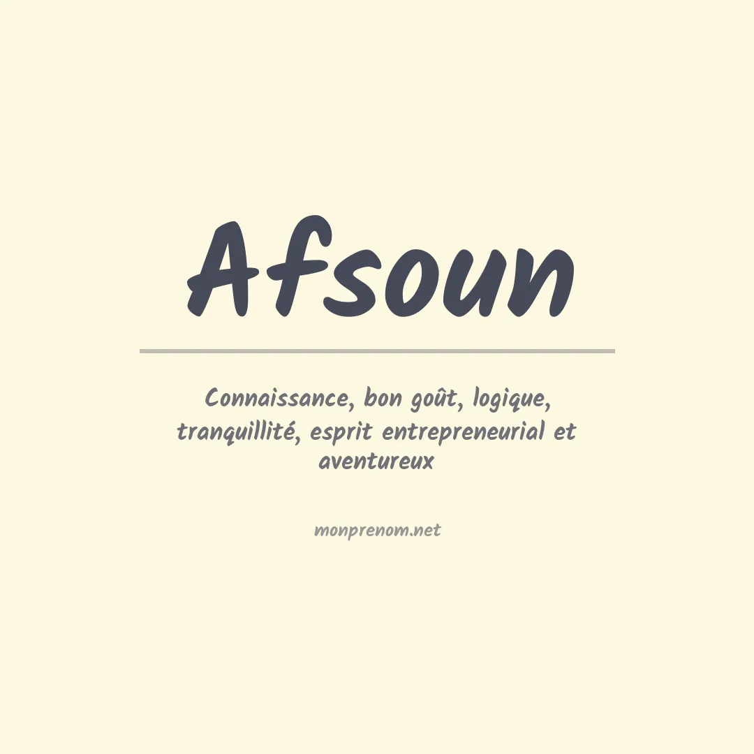Signification du prénom Afsoun