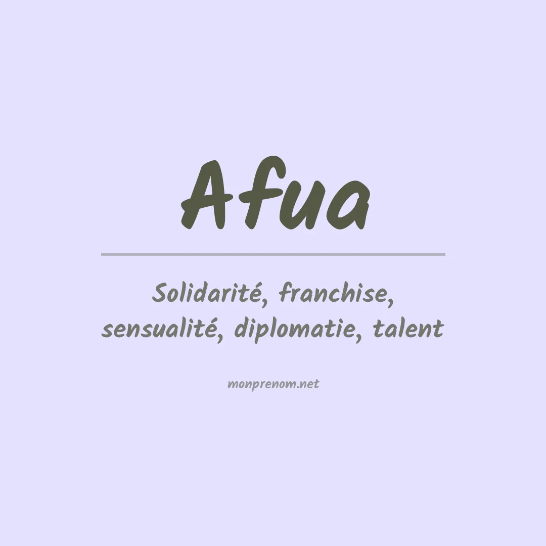 Signification du prénom Afua