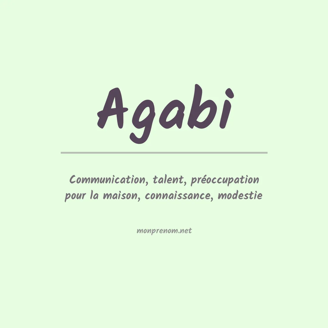 Signification du prénom Agabi
