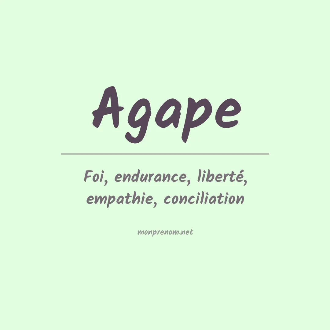 Signification du prénom Agape