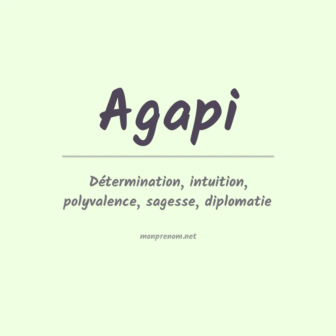 Signification du prénom Agapi