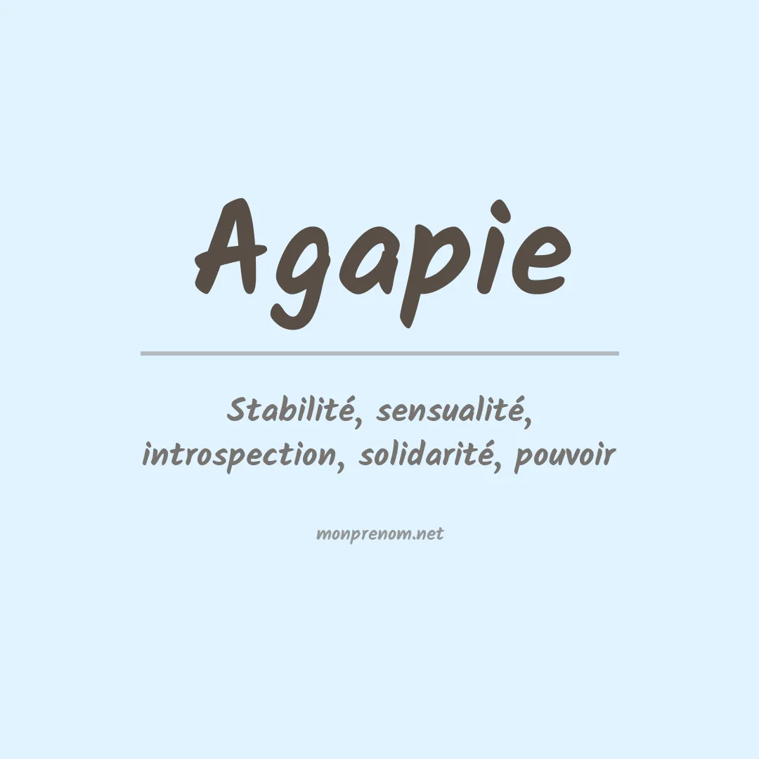 Signification du prénom Agapie