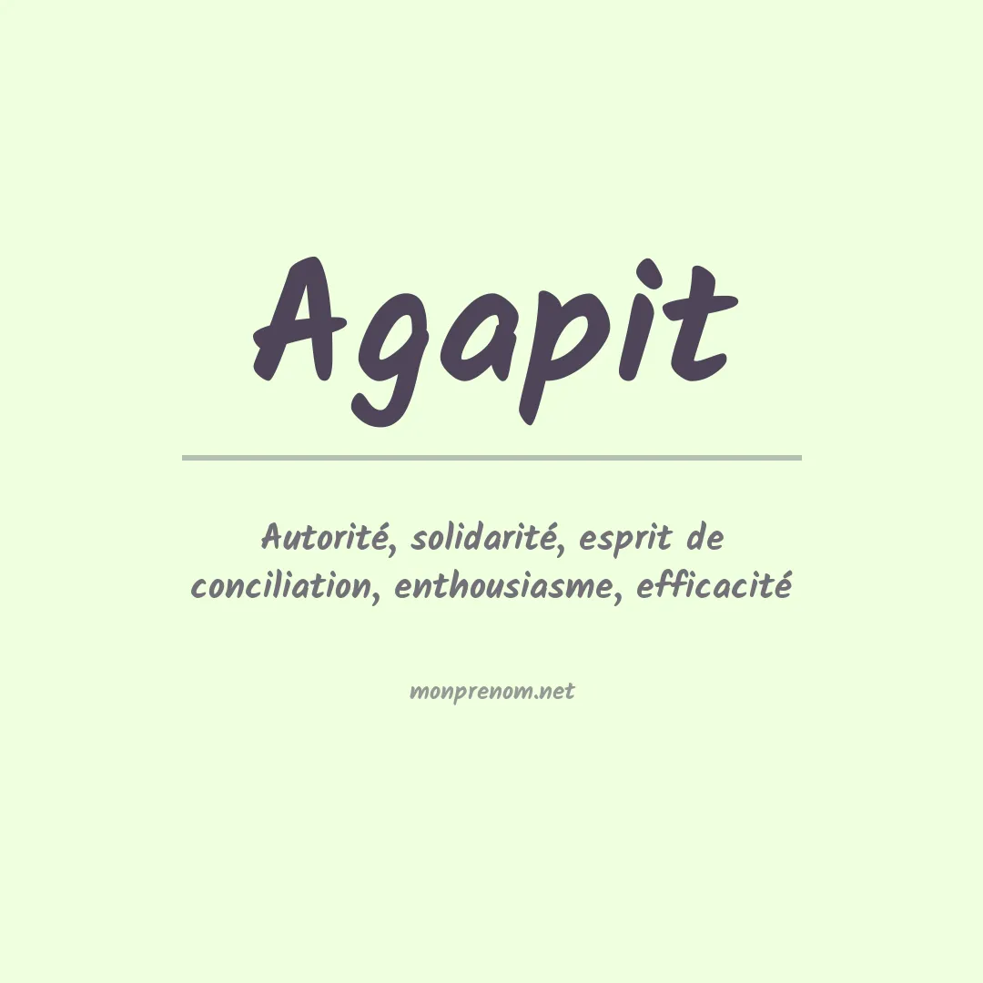 Signification du prénom Agapit