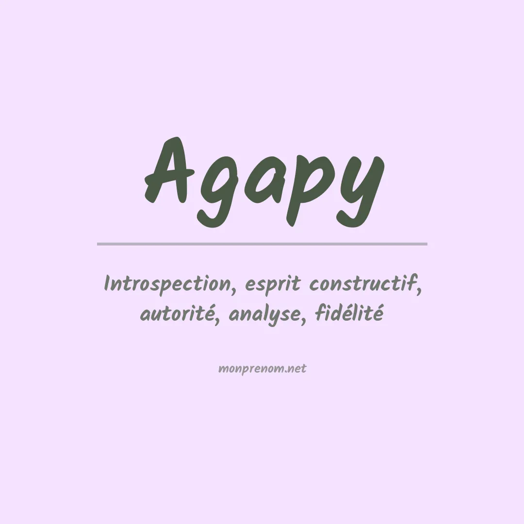 Signification du prénom Agapy