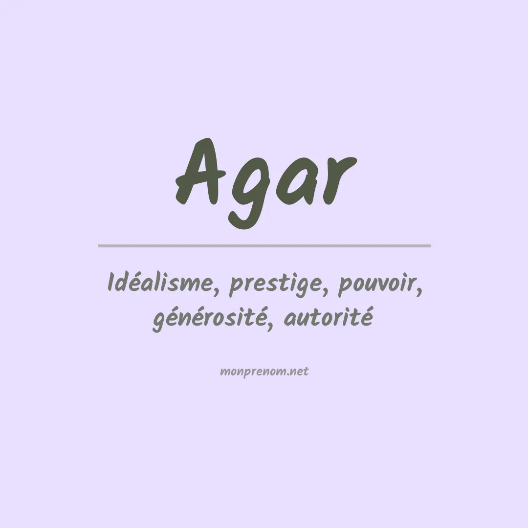 Prénom Agar