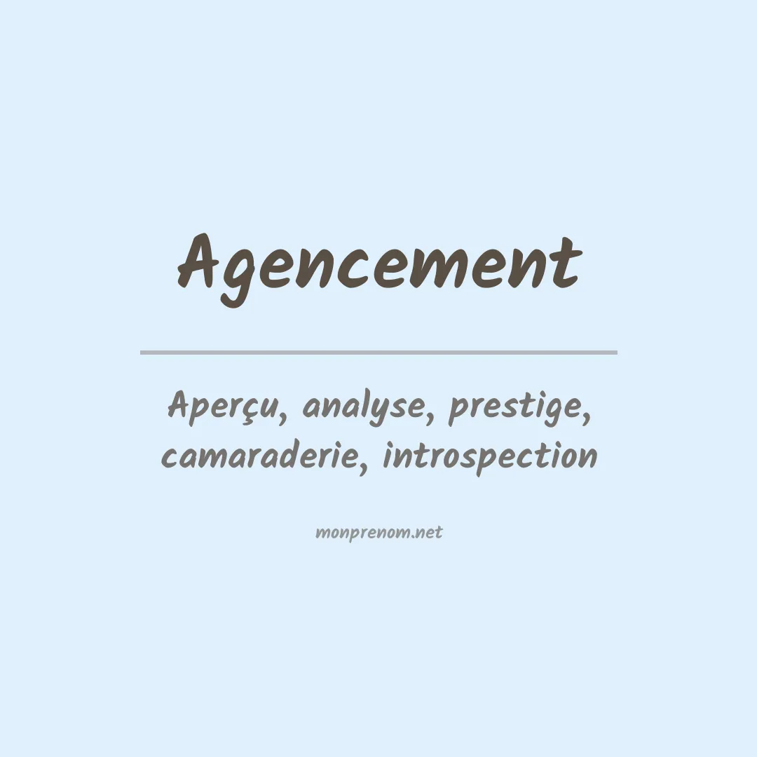 Signification du prénom Agencement