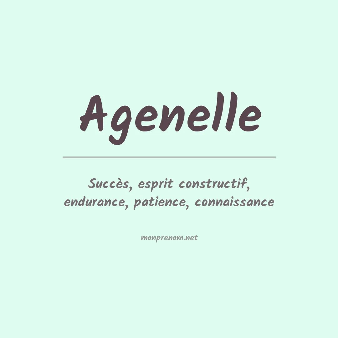 Signification du prénom Agenelle