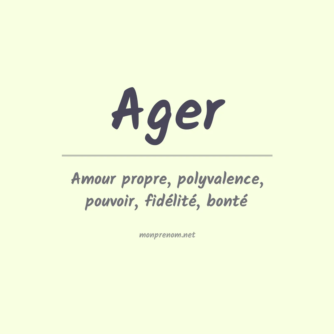 Prénom Ager