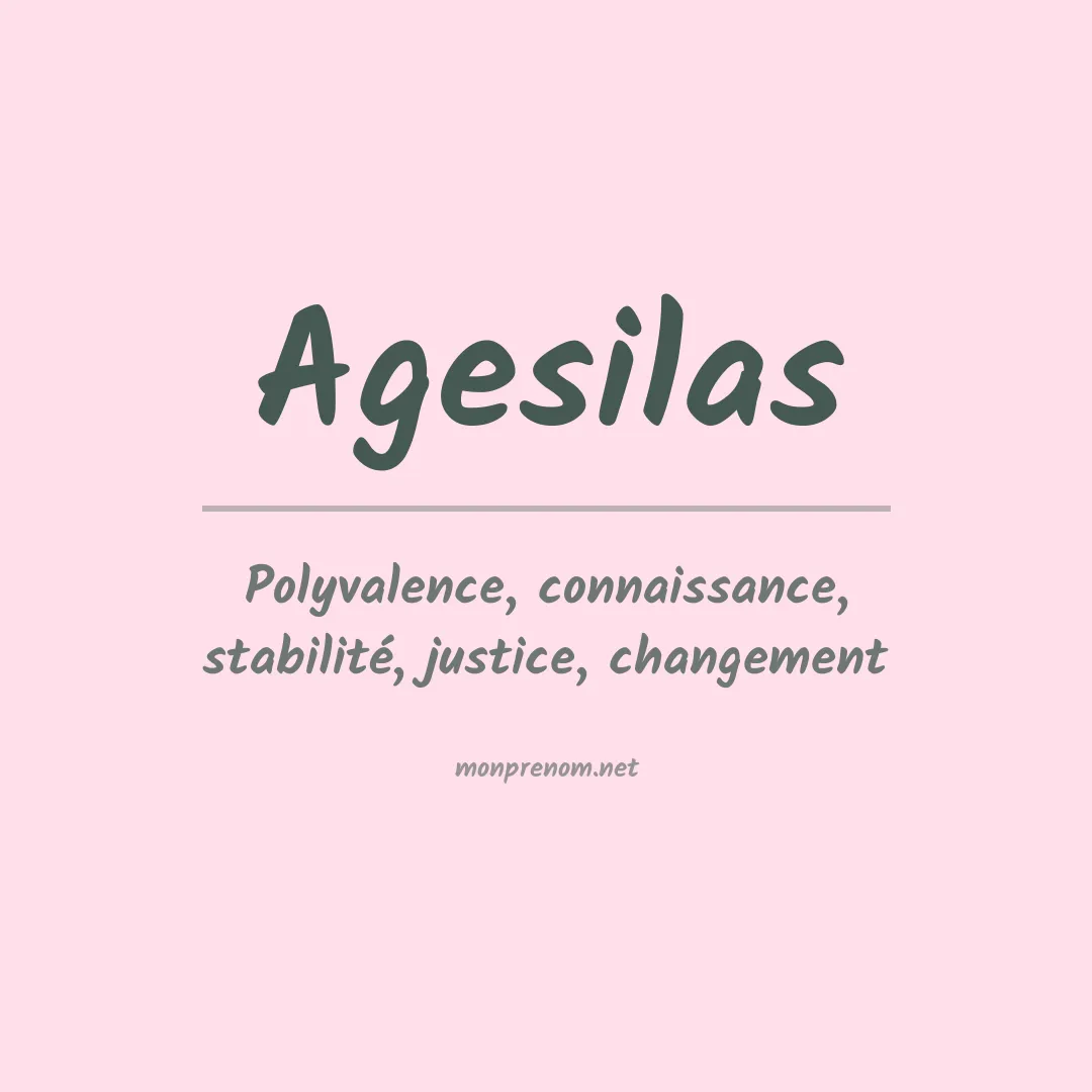 Signification du prénom Agesilas