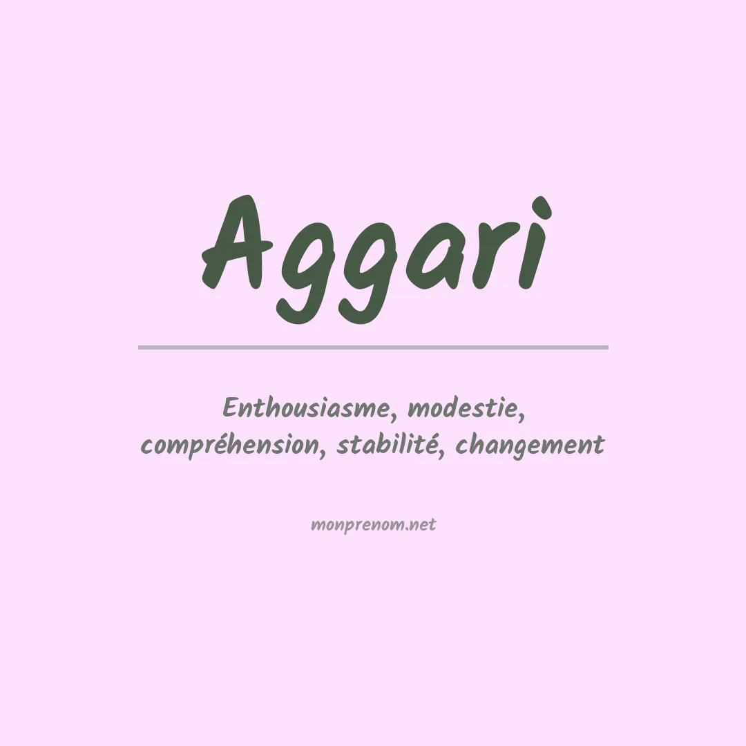 Signification du prénom Aggari