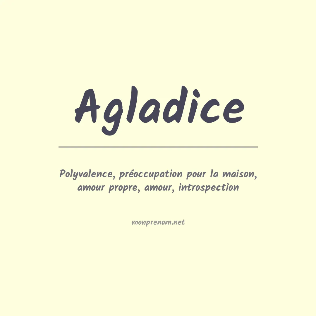 Signification du prénom Agladice
