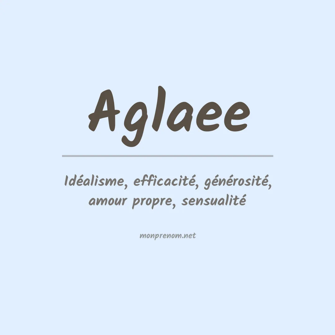 Signification du prénom Aglaee