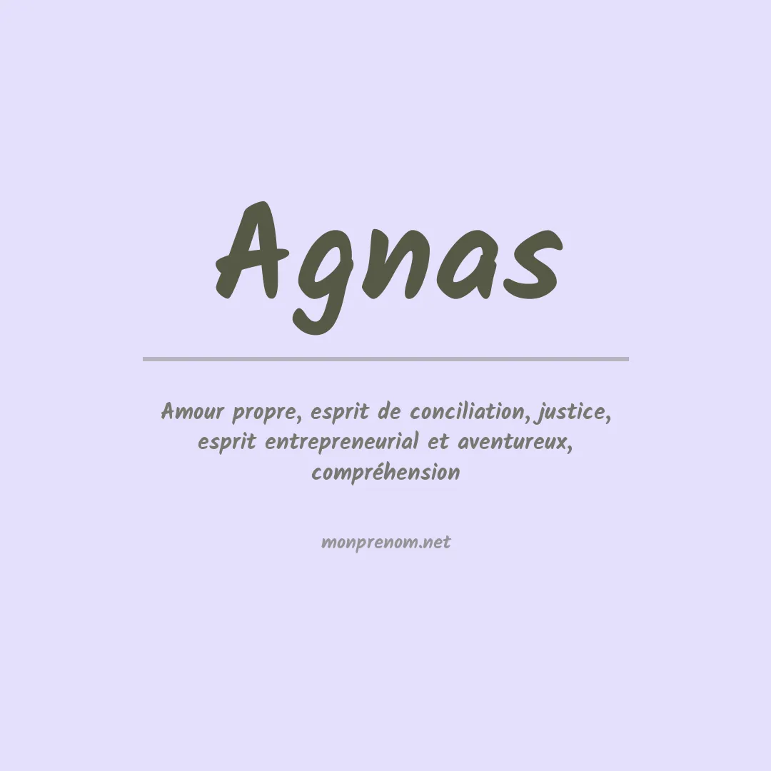 Signification du prénom Agnas