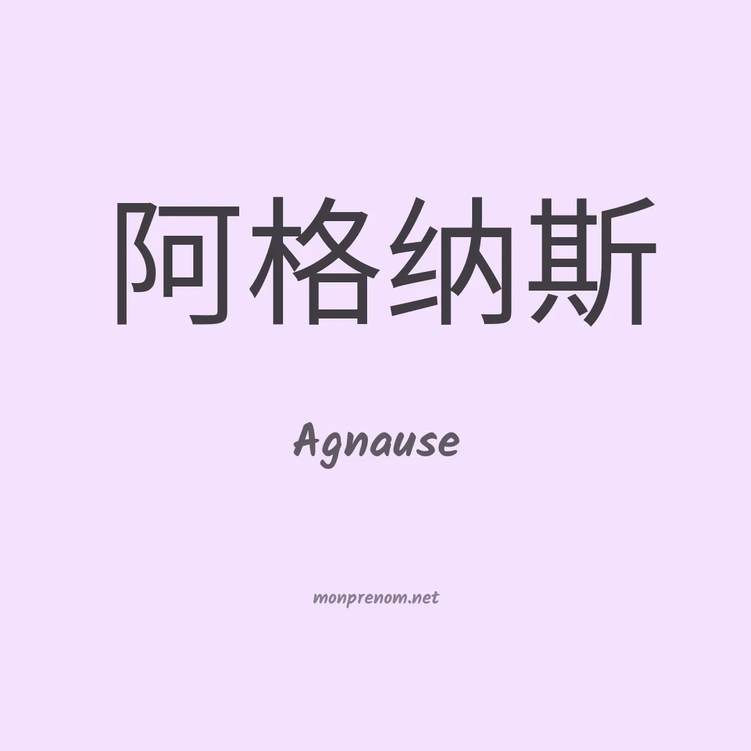 Agnause en chinois