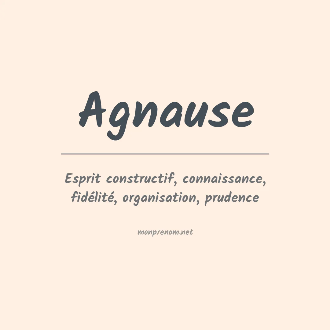 Signification du prénom Agnause