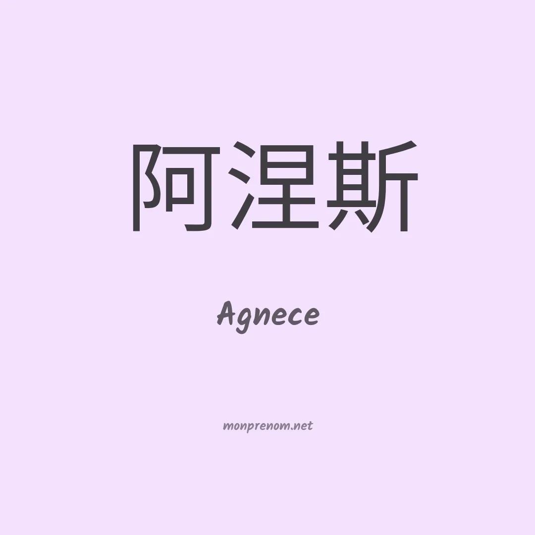 Agnece en chinois