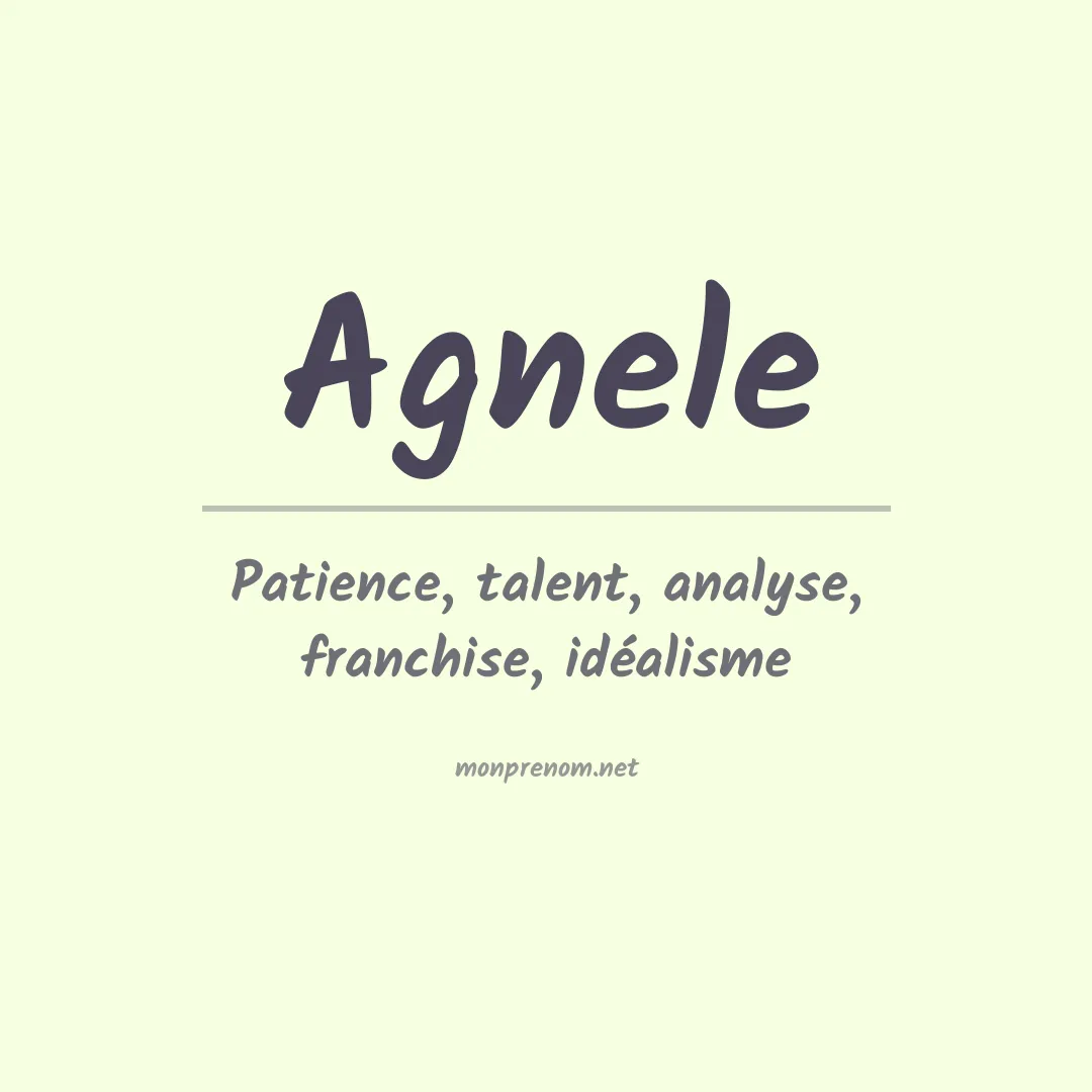 Signification du prénom Agnele