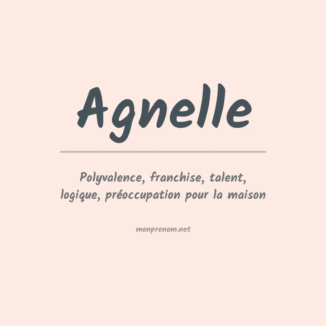 Signification du prénom Agnelle